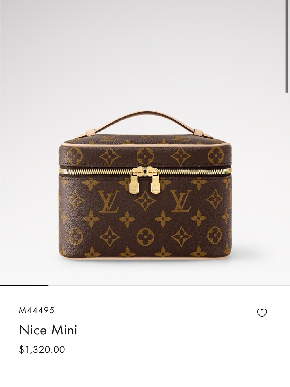 Louis Vuitton Monogram Cosmetic Case in Beige with Gold Hardware. - Picture 4 of 4